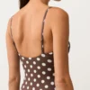 Bañador bandeau de piqué con lunares