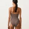 Bañador bandeau de piqué con lunares
