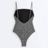 Bañador bandeau de smock a cuadros