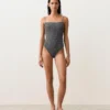 Bañador bandeau de smock a cuadros