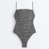 Bañador bandeau de smock a cuadros