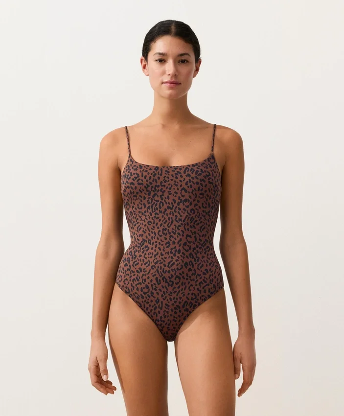 Bañador con estampado de leopardo Bañador con estampado de leopardo