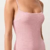 Bañador de cuello redondo a rayas