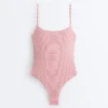 Bañador de cuello redondo a rayas
