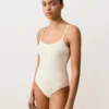 Bañador de cuello redondo de croché con textura de burbujas