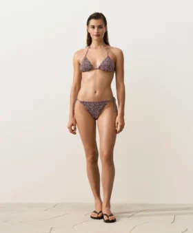 Braguitas de bikini de cobertura media con fruncido y lazo