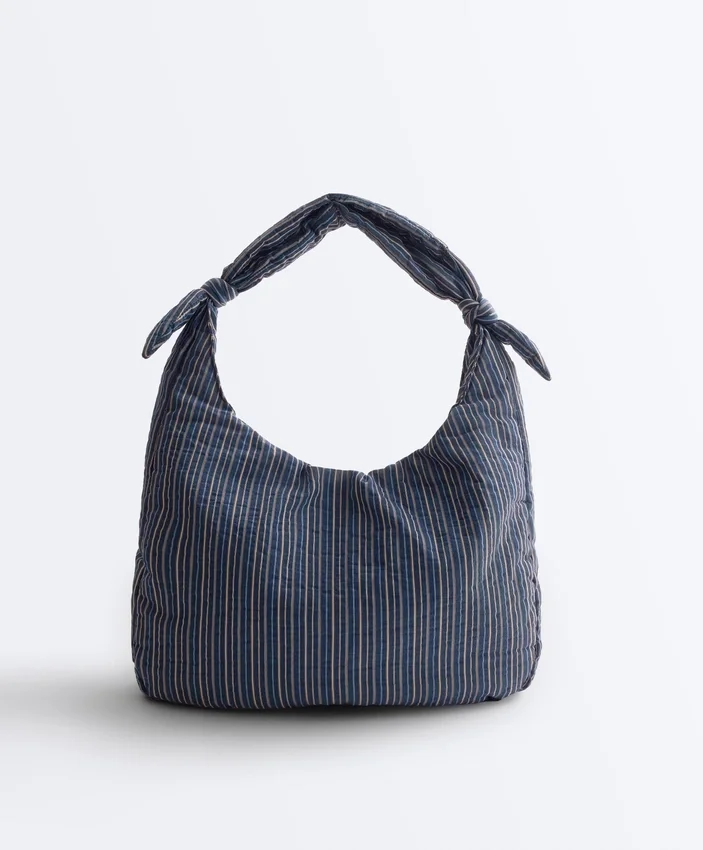 Bolso a rayas con nudo Bolso a rayas con nudo