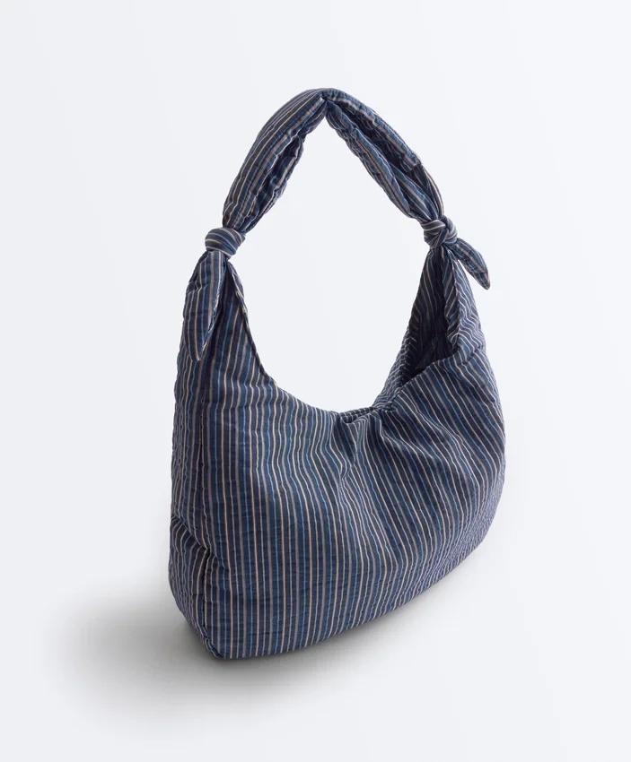 Bolso a rayas con nudo Bolso a rayas con nudo