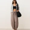 Pantalones de estilo globo 100 % lino