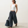 Pantalones de estilo globo 100 % lino