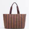 Bolso tote de lona a rayas Bolso tote de lona a rayas