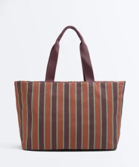 Bolso tote de lona a rayas Bolso tote de lona a rayas
