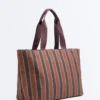 Bolso tote de lona a rayas Bolso tote de lona a rayas