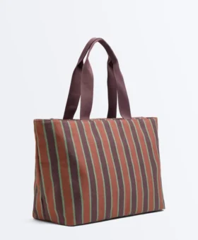 Bolso tote de lona a rayas Bolso tote de lona a rayas