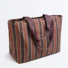 Bolso tote de lona a rayas Bolso tote de lona a rayas