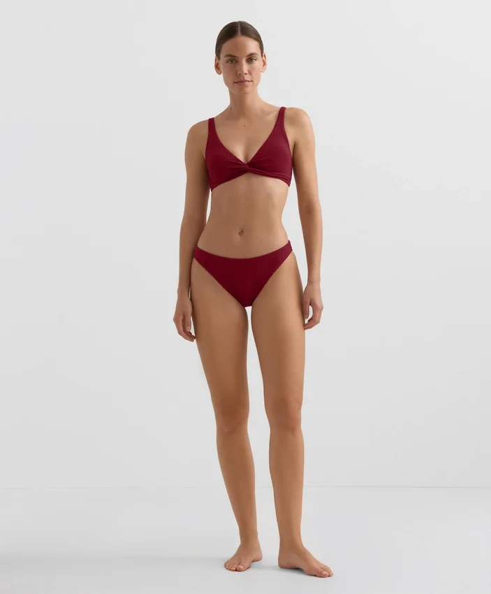 Partes de arriba de bikini halter de jacquard de cuadros mini Partes de arriba de bikini halter de jacquard de cuadros mini