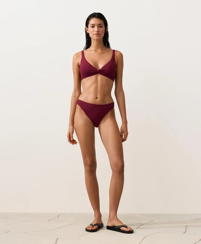 Braguitas de bikini clásicas de jacquard de cuadros pequeños Braguitas de bikini clásicas de jacquard de cuadros pequeños