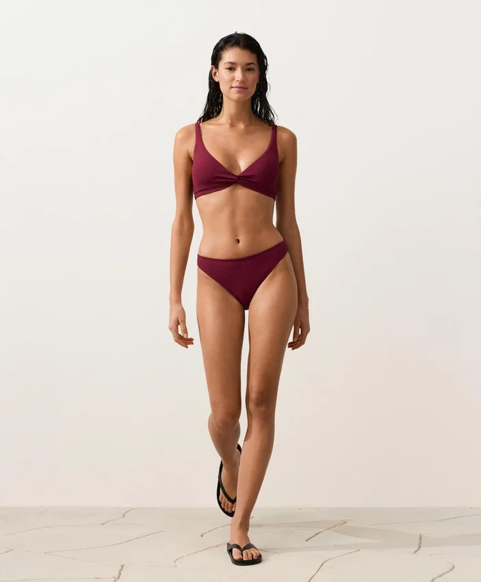 Braguitas de bikini clásicas de jacquard de cuadros pequeños Braguitas de bikini clásicas de jacquard de cuadros pequeños