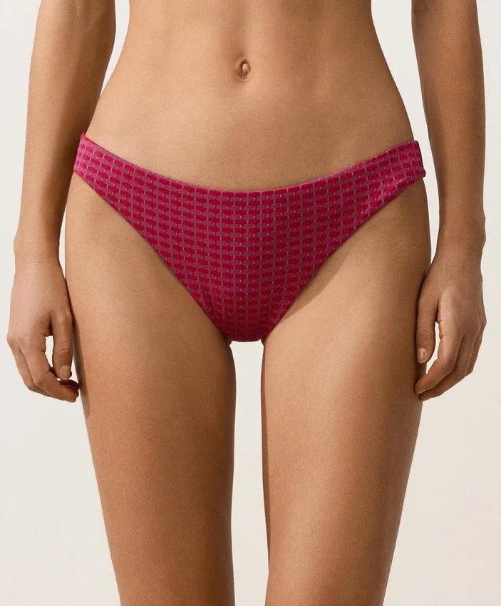 Braguitas de bikini clásicas de jacquard geométrico Braguitas de bikini clásicas de jacquard geométrico