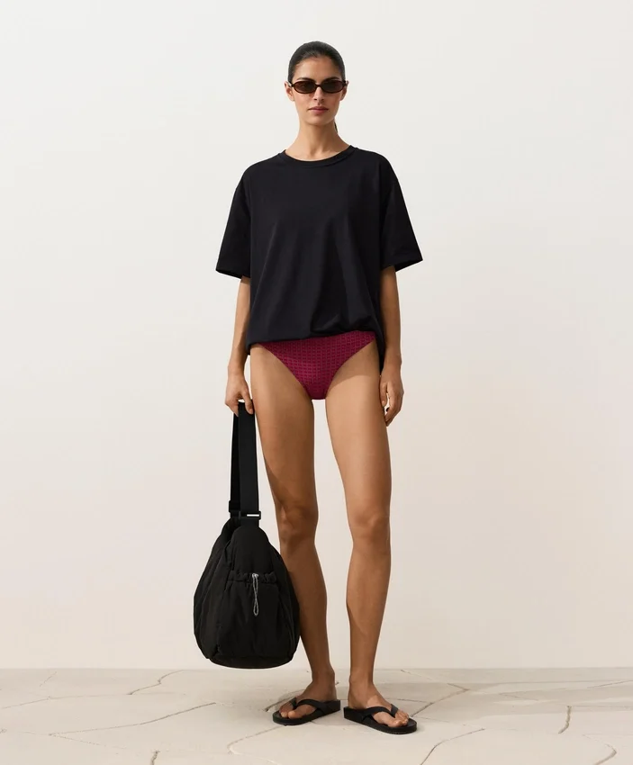 Braguitas de bikini clásicas de jacquard geométrico Braguitas de bikini clásicas de jacquard geométrico
