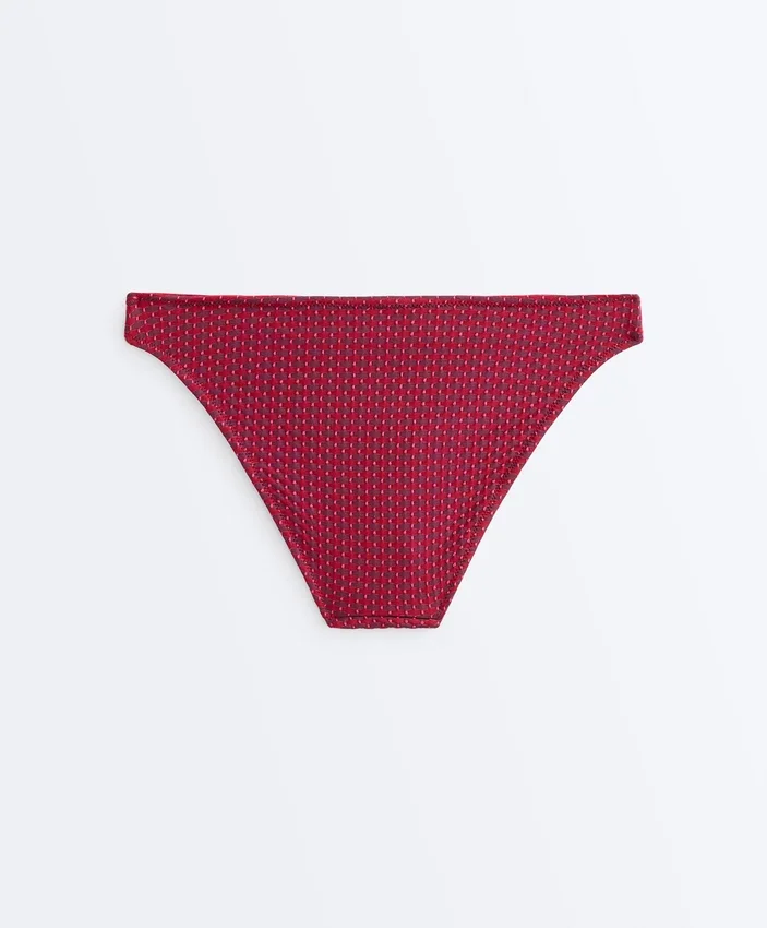 Braguitas de bikini clásicas de jacquard geométrico Braguitas de bikini clásicas de jacquard geométrico