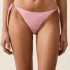 Braguitas de bikini de cobertura media a rayas con lazos Braguitas de bikini de cobertura media a rayas con lazos