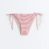 Braguitas de bikini de cobertura media a rayas con lazos Braguitas de bikini de cobertura media a rayas con lazos