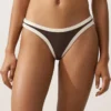 Braguitas de bikini de cobertura media con corte en U y ribete en contraste Braguitas de bikini de cobertura media con corte en U y ribete en contraste