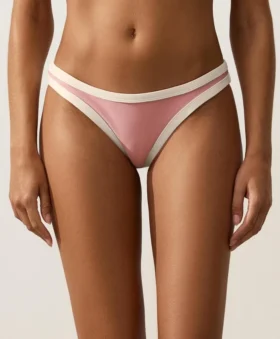Braguitas de bikini de cobertura media con corte en U y ribete en contraste Braguitas de bikini de cobertura media con corte en U y ribete en contraste