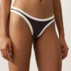 Braguitas de bikini de cobertura media con corte en U y ribete en contraste Braguitas de bikini de cobertura media con corte en U y ribete en contraste
