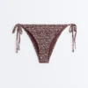 Braguitas de bikini de cobertura media con fruncido y lazo Braguitas de bikini de cobertura media con fruncido y lazo