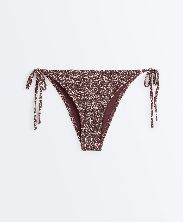 Braguitas de bikini de cobertura media con fruncido y lazo Braguitas de bikini de cobertura media con fruncido y lazo