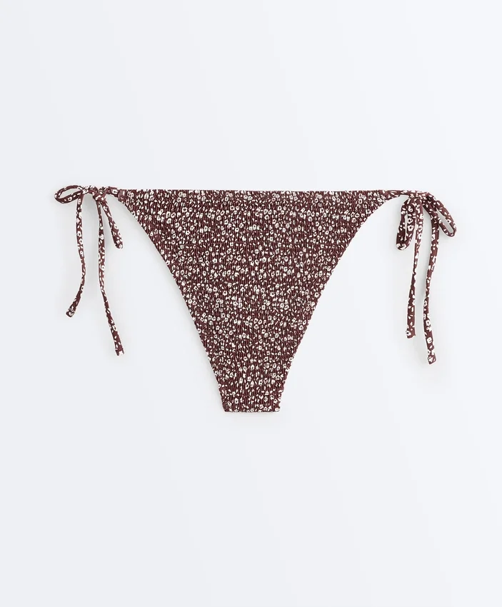 Braguitas de bikini de cobertura media con fruncido y lazo Braguitas de bikini de cobertura media con fruncido y lazo