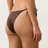 Braguitas de bikini de cobertura media con lazo y estampado de leopardo Braguitas de bikini de cobertura media con lazo y estampado de leopardo