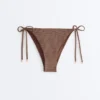 Braguitas de bikini de cobertura media con lazo y estampado de lunares pequeños Braguitas de bikini de cobertura media con lazo y estampado de lunares pequeños