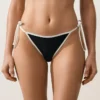 Braguitas de bikini de cobertura media con lazo y ribete en contraste