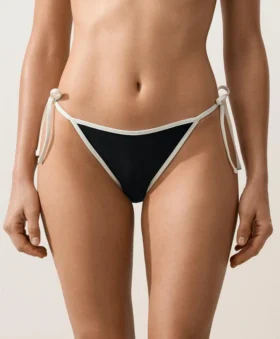 Braguitas de bikini de cobertura media con lazo y ribete en contraste