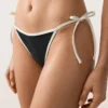 Braguitas de bikini de cobertura media con lazo y ribete en contraste