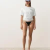 Braguitas de bikini de cobertura media con lazo y ribete en contraste