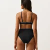 Braguitas de bikini de talle alto con ribete