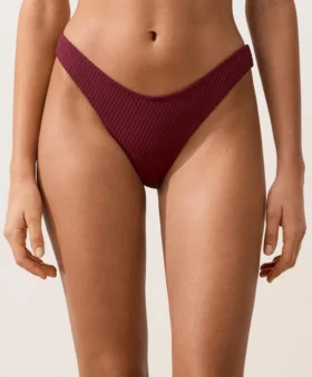 Braguitas de bikinis brasileñas con corte en U y tejido jacquard de cuadros pequeños