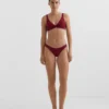 Braguitas de bikinis brasileñas con corte en U y tejido jacquard de cuadros pequeños Braguitas de bikinis brasileñas con corte en U y tejido jacquard de cuadros pequeños