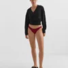 Braguitas de bikinis brasileñas con corte en U y tejido jacquard de cuadros pequeños Braguitas de bikinis brasileñas con corte en U y tejido jacquard de cuadros pequeños