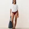 Braguitas de bikinis brasileñas con corte en U y tejido jacquard de cuadros pequeños Braguitas de bikinis brasileñas con corte en U y tejido jacquard de cuadros pequeños