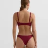 Braguitas de bikinis brasileñas con corte en U y tejido jacquard de cuadros pequeños Braguitas de bikinis brasileñas con corte en U y tejido jacquard de cuadros pequeños