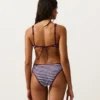 Partes de arriba de bikini halter con textura a rayas Partes de arriba de bikini halter con textura a rayas