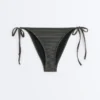 Braguitas de bikinis de cobertura media con lazos en jacquard con efecto lavado Braguitas de bikinis de cobertura media con lazos en jacquard con efecto lavado