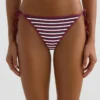 Braguitas de bikinis de cobertura media con rayas texturizadas y lazos Braguitas de bikinis de cobertura media con rayas texturizadas y lazos