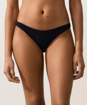 Braguitas de bikinis de corte en U con cobertura media en tejido piqué