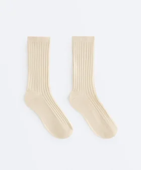 Calcetines clásicos de mezcla de seda con diseño acanalado Calcetines clásicos de mezcla de seda con diseño acanalado